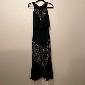 Sangria Long Stretch Black Formal Dress